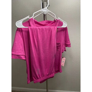 NWT Juicy Couture Logo Magenta Sleepwear Set 2 piece Pants Shirt Size L